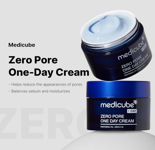 Medicube Zero Pore One-Day Cream 1.7 fl.oz - Visibly Smaller Pores, Controls Excess Oil  - Korean Skincare-medicube Hydrate Lightweight