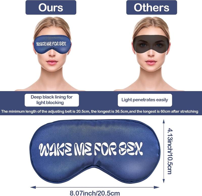 Silk Blindfolds for Adults Play Games Adjustable Wake Me for  Sleep  Blackout for Women Men Satin Eye Mask for Sleeping Navy 1 count Smooth