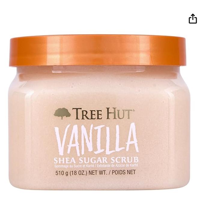 Tree Hut Vanilla Shea Sugar Exfoliating & Hydrating Body Scrub, 18 oz