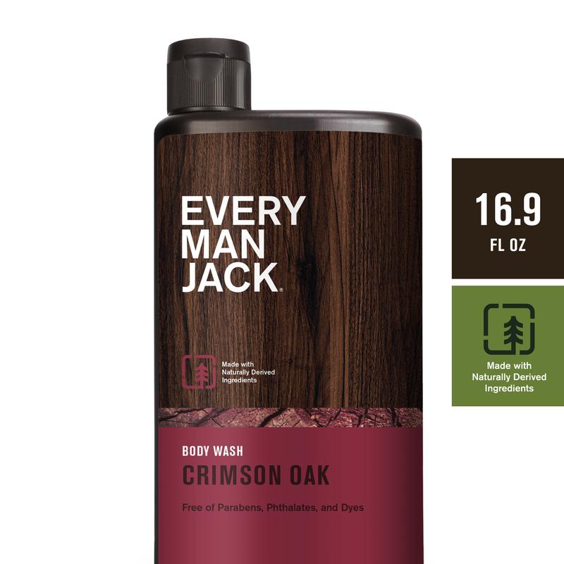 Every Man Jack Crimson Oak Hydrating Mens Body Wash for All Skin Types - 16.9oz