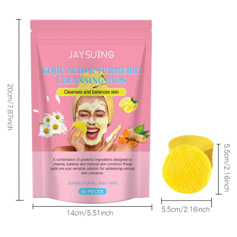 Turmeric Cleansing Pads, Hydrating and Moisturizing Face Cleansing Pads, Gentle and Non-irritating Facial Skin Care Tools for All Skin Types