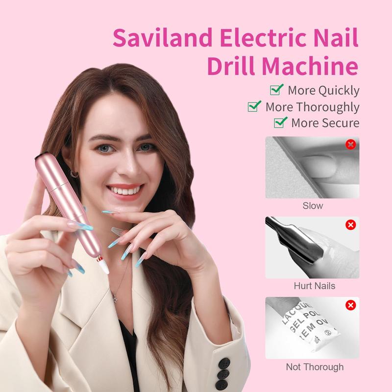 Electric Nail Drill with 6PCS drill bits, professional for manicure.