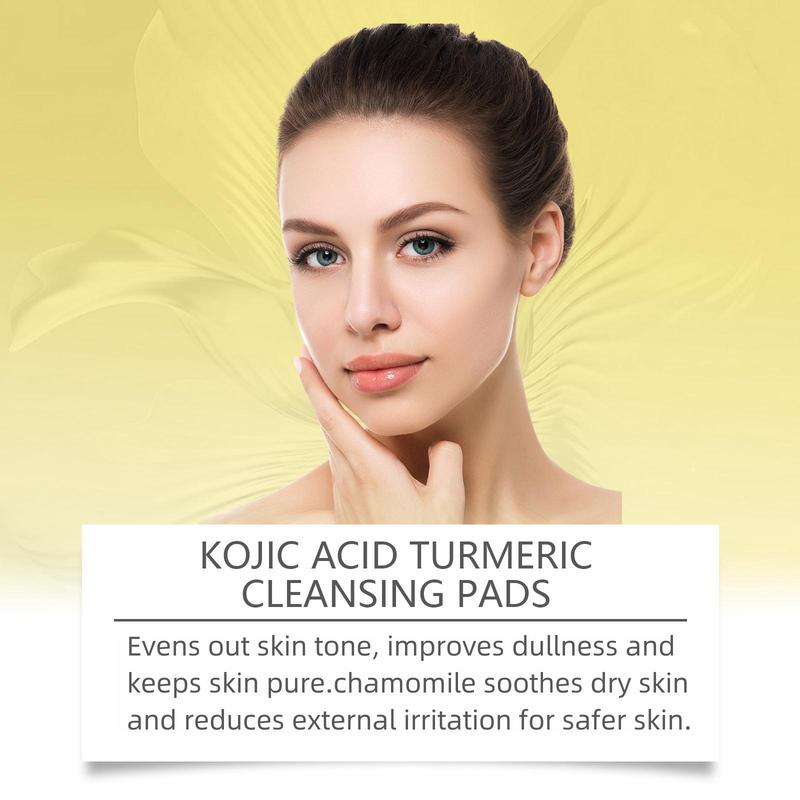 Turmeric Cleansing Pads, Hydrating and Moisturizing Face Cleansing Pads, Gentle and Non-irritating Facial Skin Care Tools for All Skin Types