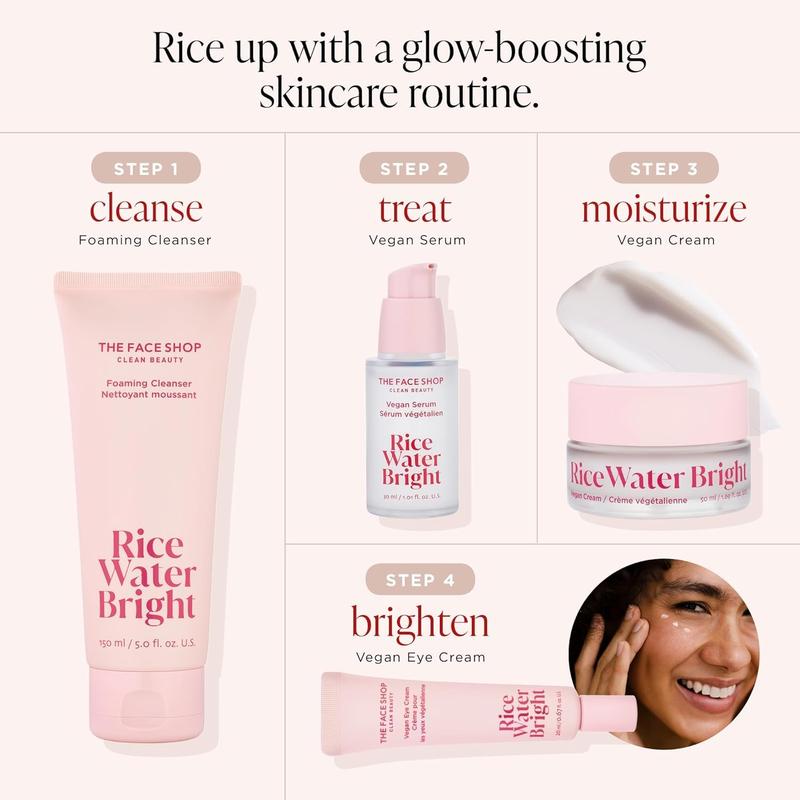 The Face Shop Rice Water Bright The Deep Cleanse Duo, Daily Hydrating Facial Cleansing Makeup and Oil Remover Cleanser Foam Cleanser Foam