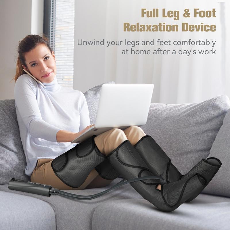 Foot and Leg Relaxer for Enhanced Circulation and Comfort with Hand-held Controller, 3 Modes, 3 Intensity Levels - Ideal for Relaxation and Daily Comfort.