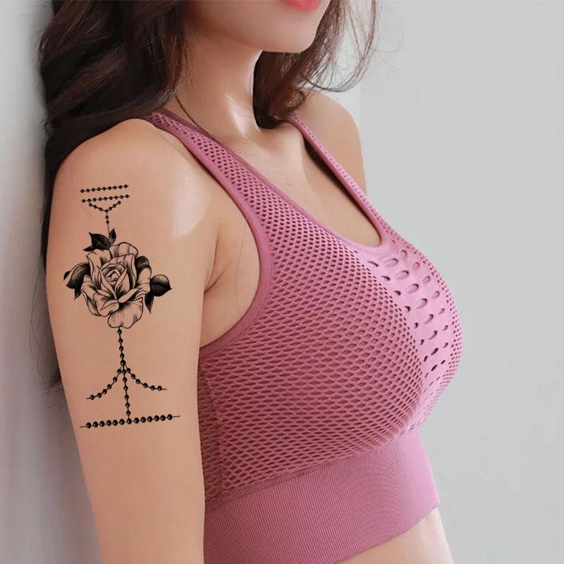 Floral Pattern Temporary Tattoo Sticker, Fake Tattoo Paste, Body Art Sticker For Women & Girls