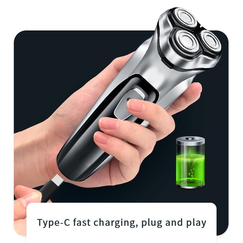 CHIN three-head electric shaver is superb. Three precision blades for a close shave. Ergonomic. Rechargeable and cordless. Waterproof. Sleek and durable. Ideal for daily use or travel.