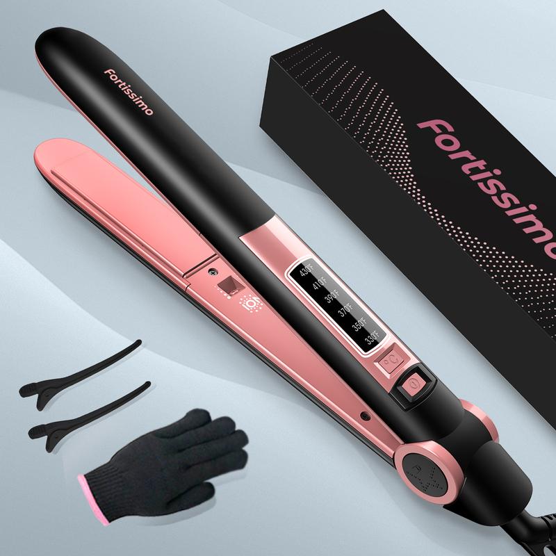 Negative Ion Hair Straightener,Professional Ceramic Flat Iron 6 Adjustable Temp 230°F-450°F, 15s Fast Heat,2 in 1 Curler & Straight,Comfort