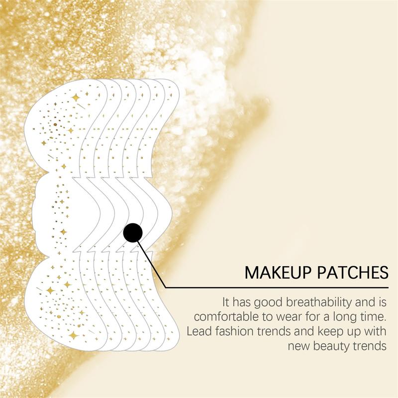 Women's Glitter Freckles Face Tattoos Set of 6 Temporary Long Lasting Natural Star Makeup Patches