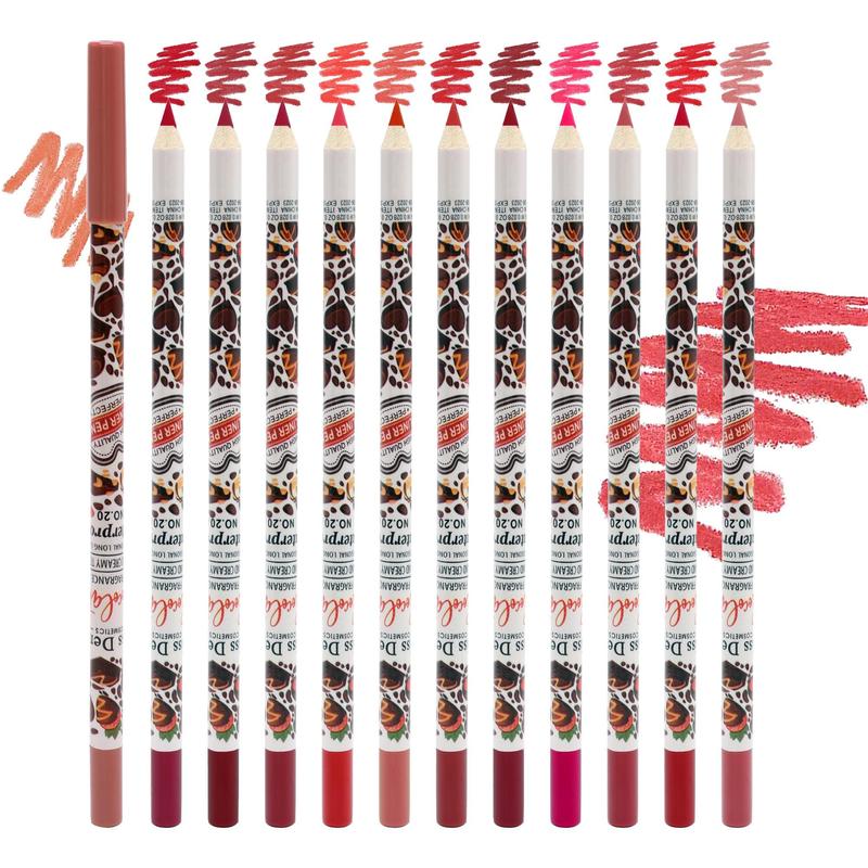 12 Color Matte Lipstick & Lip Liner Set, 12pcs set Long Lasting Lip Sticks & Lip Liner, Moisturizing Lip Makeup Kit, Suitable for All Occasions Lip Makeup