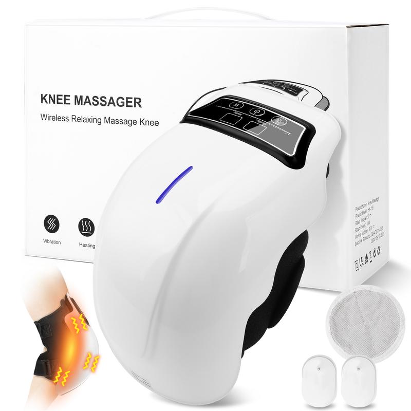 Knee Massager, Electric Adjustable Temperature Knee Massager with LED Screen, Cordless Knee Massager and Vibration, Gifts for Black Friday Gifts for Christmas