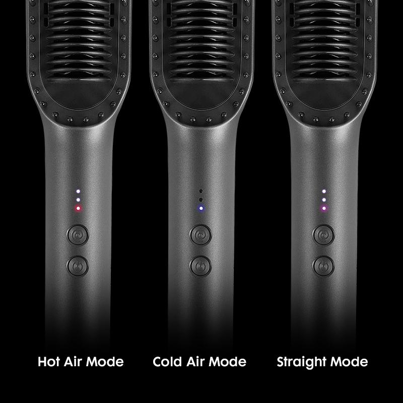 DOMIDO AURO-Blow Dryer Brush 2.0 Hair Straightener Brush 2 in 1 Fast Heat Up Straightening Brush Professional Hair Styling Tool