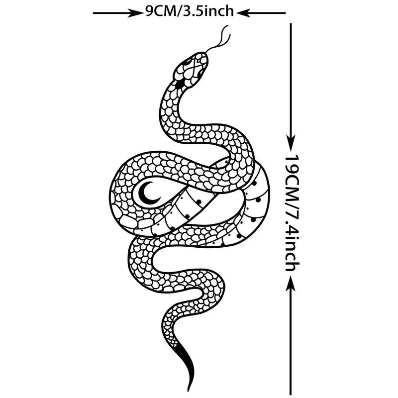 Gothic 3D Tribal Cobra Mamba Pattern Temporary Tattoo Sticker, Forearm Party Fake Tattoo Sticker, Body Art Sticker for Women Men