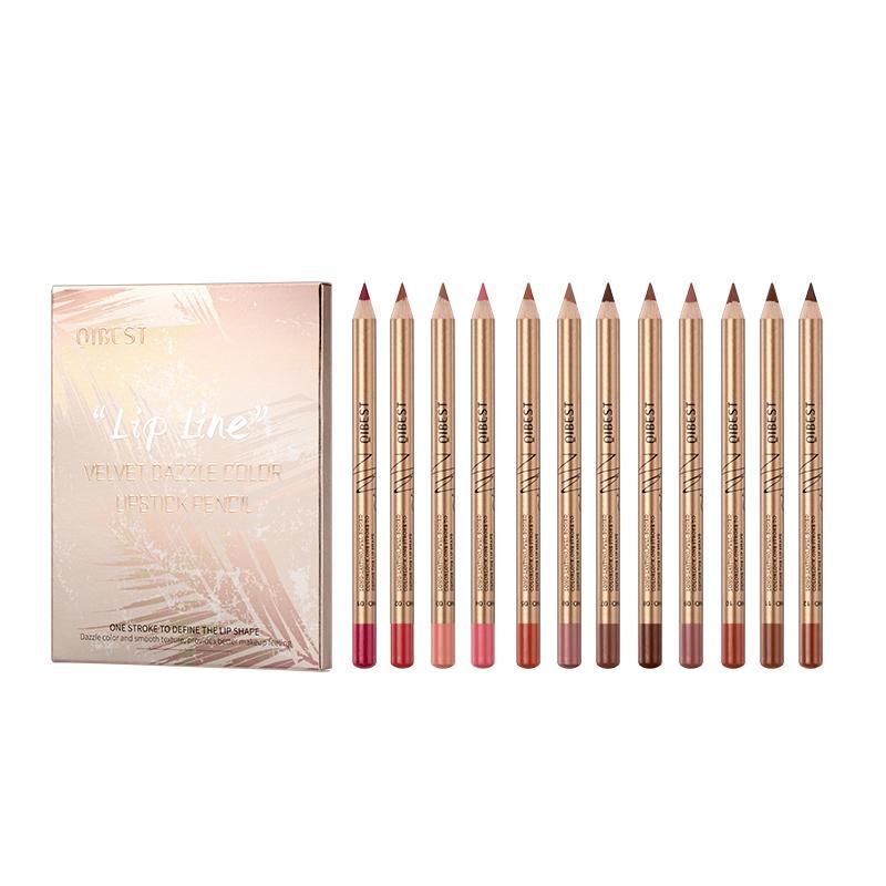 Long Lasting Lip Liner Set, 12pcs set Matte Lip Liner, Easy Coloring Lip Liner Pen, Moisturizing Lip Liner, Suitable for All Occasions Lip Makeup