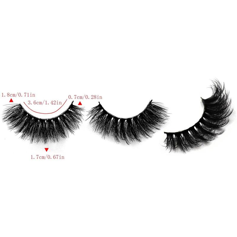 Thick False Eyelashes, Wispy Cat Eye Look Faux Cluster Lashes, Natural Curling Eye Makeup Strip Lash for Women & Girls, Christmas Gift