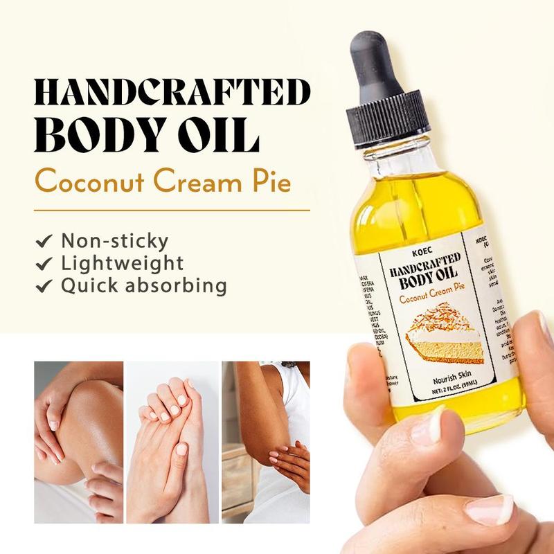 Coconut Pie Body Oil, 1 Box 2 Boxes Moisturizing Body Massage Oil, Nourishing Body Care Oil, Body Care Product for Women & Men, Christmas Gift