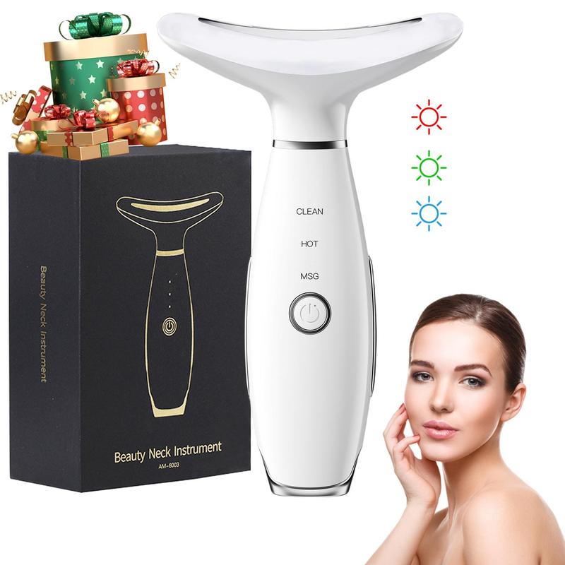 3 Modes Facial Massager, Neck Massager, Portable Household Facial and Neck Skin Care Beauty Tool, Hot Compress Vibration Instrument, Trending Products, Beauty Gift, Christmas Gift