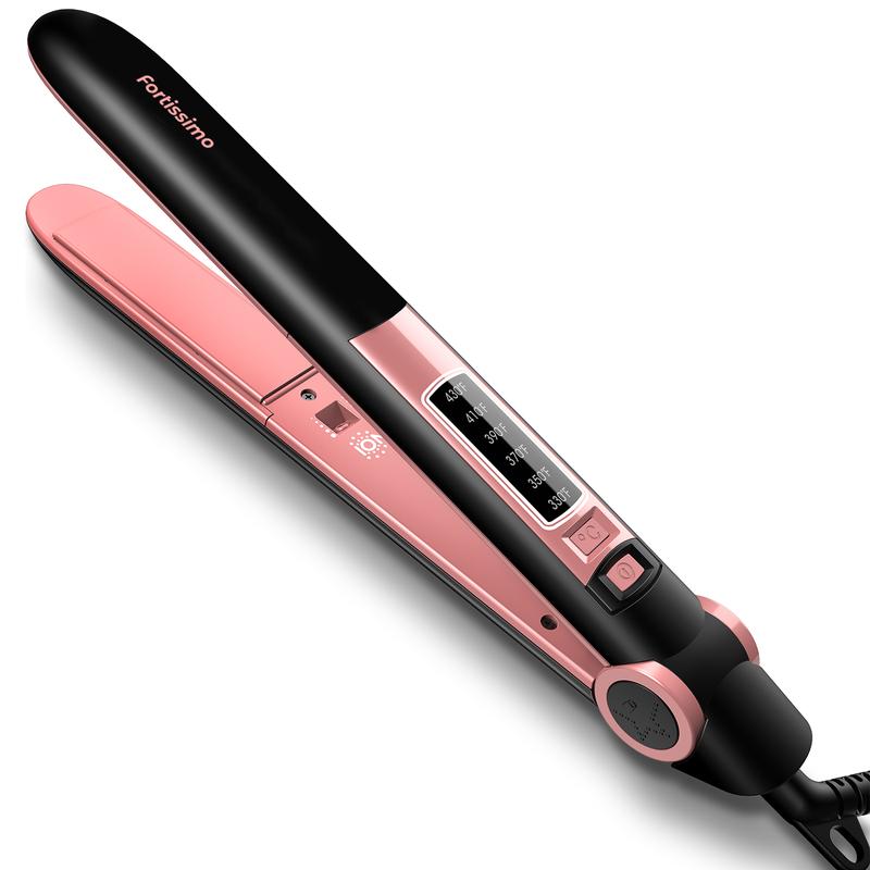 Negative Ion Hair Straightener,Professional Ceramic Flat Iron 6 Adjustable Temp 230°F-450°F, 15s Fast Heat,2 in 1 Curler & Straight,Comfort