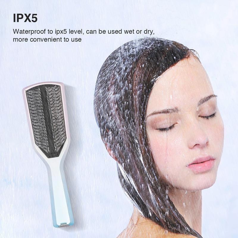 HiJOJO | Hair Revitalizing Scalp Massager Care Head Relaxing Comfort Vibrating Comb Strengthen Hair Roots Reduce Hair Loss & Oiliness Improve Hair Quality Sponginess Blue Red Light 450 630nm Photon Handheld Portable Home Travel 2024 Summer Sale Gift