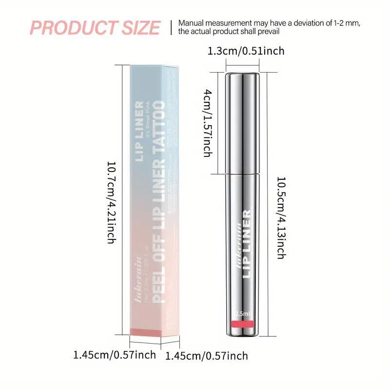 Long Lasting Peel-off Liquid Lip Liner, 2 Counts Natural Look Blendable Color Lip Liner, Suitable for All Skin Types, Perfect for Daily Makeup