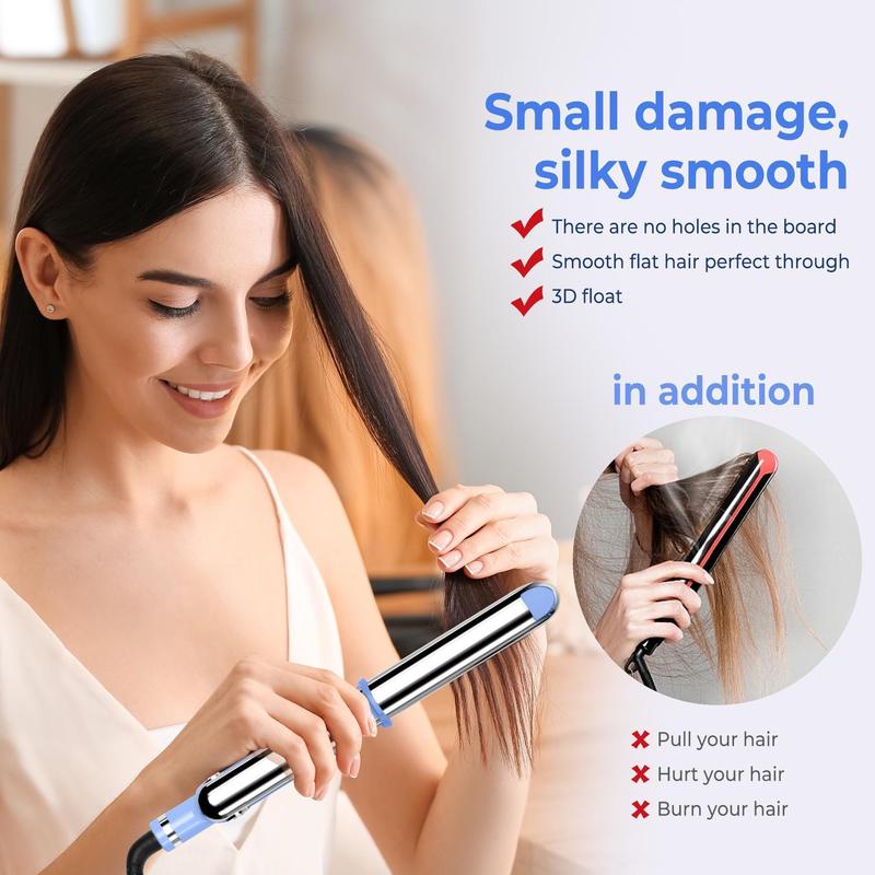 Professional Titanium Hair Straightener, Ceramic Heating Hair Straightener, Portable Heated Hair Styling Tool for Home & Travel, Silk Press