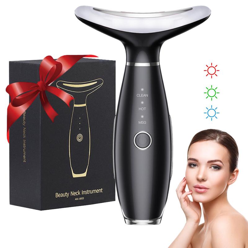 3 Modes Facial Massager, Neck Massager, Portable Household Facial and Neck Skin Care Beauty Tool, Hot Compress Vibration Instrument, Trending Products, Beauty Gift, Christmas Gift