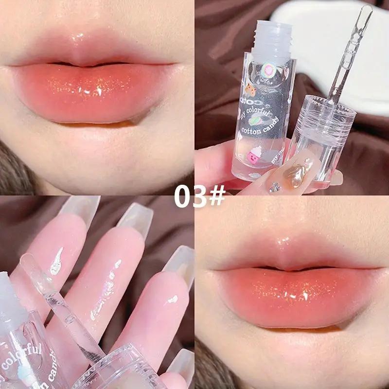 Clear Moisturizing Lip Gloss Set, 3 Counts set Hydrating Plumping Lip Care Lipstick, Lip Makeup Tool, Comfort Elegant Hydrating Lip Cosmetic for Gift