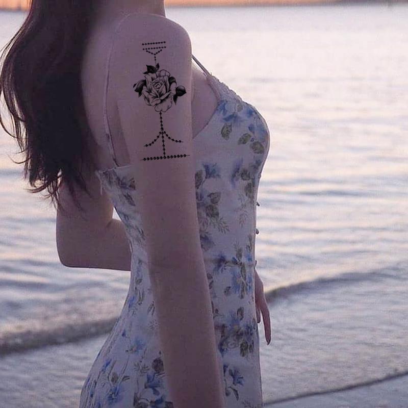 Floral Pattern Temporary Tattoo Sticker, Fake Tattoo Paste, Body Art Sticker For Women & Girls