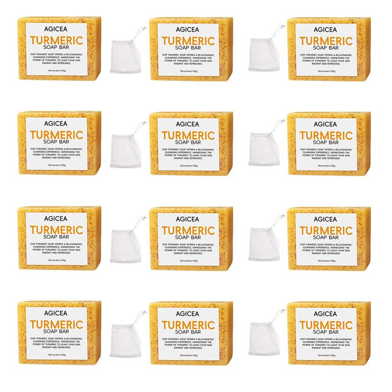 AGICEA Turmeric & Kojic Acid Brightening Soap, Kojic Acid Soap, Soap Body Care Body Wash Lemon Flawless Organic