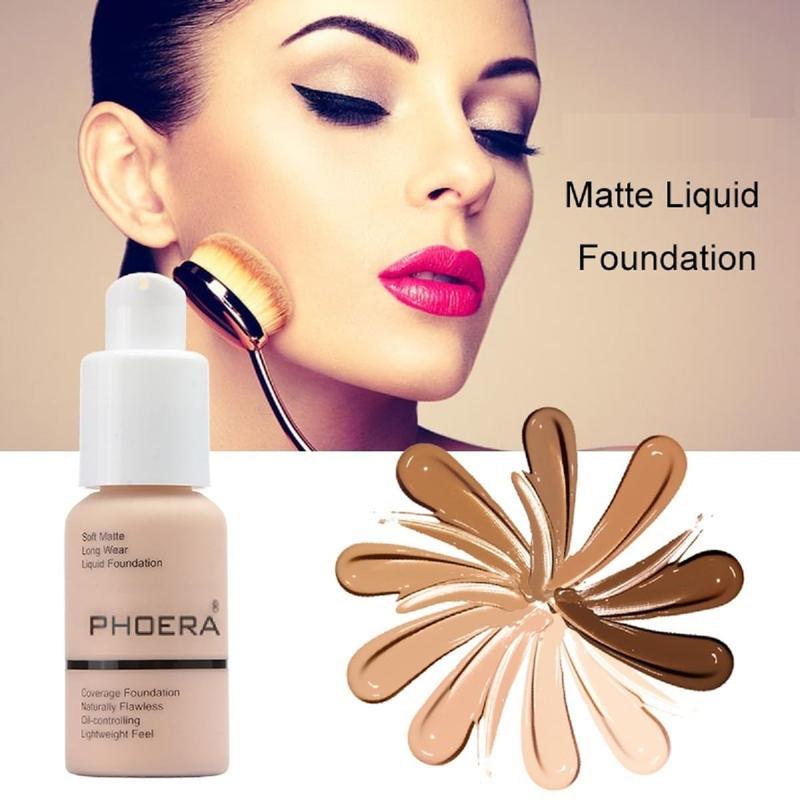 2 Pack PHOERA Foundation,Matte Oil Control Concealer Foundation Cream,PHOERA Long Lasting Waterproof Matte Liquid Foundation for Women Girls (102 Nude)