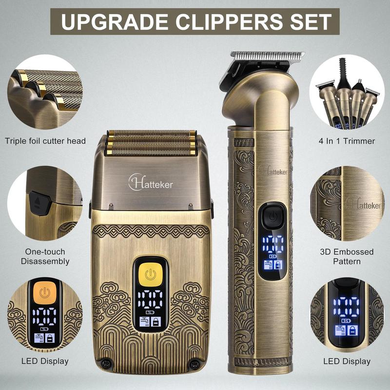 Professional Hair Trimmer Kit, 4 in 1 Electric Hair Clipper, Waterproof Hair Trimmer for Men, Great for Stylists Barbershop Salon Home Use