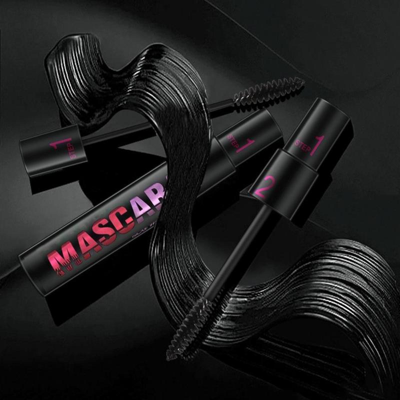 4D Silk Fiber Lash Mascara, 1 Count 2 In 1 Thrive Mascara, Natural Curl Eyelashes Mascara, Long Lasting Quick Drying Eyelash Extensions Volume Building Mascara, Eye Lashes Lengthening Mascara Stick