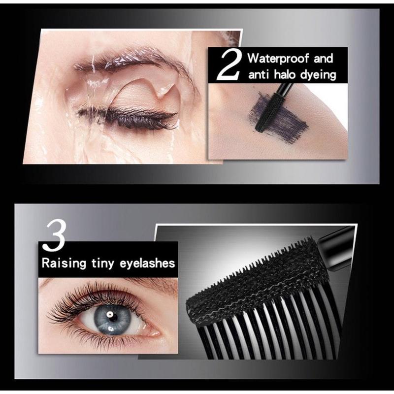 4D Silk Fiber Lash Mascara, 1 Count 2 In 1 Thrive Mascara, Natural Curl Eyelashes Mascara, Long Lasting Quick Drying Eyelash Extensions Volume Building Mascara, Eye Lashes Lengthening Mascara Stick