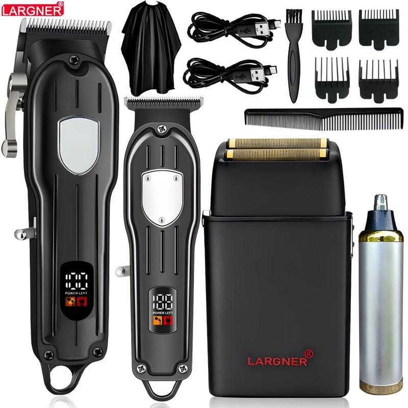 4 in 1 Hair Cutting Grooming Kit, 1 Box Professional Hair Clippers and Shaver Set for Christmas Gift, Cordless Beard Trimming for Men, Rechargeable Barber Clippers Set for Winter & New Year Gift, Stocking Fillers