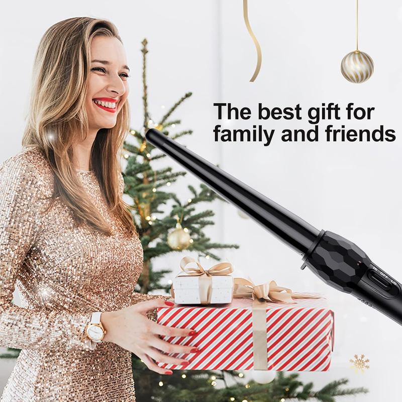 Ceramic Tourmaline Coating Curling Wand, 1 2-1 Inch Barrel Hair Curler with 2 Heat Setting (320 410℉), Suitable for All Hair Types