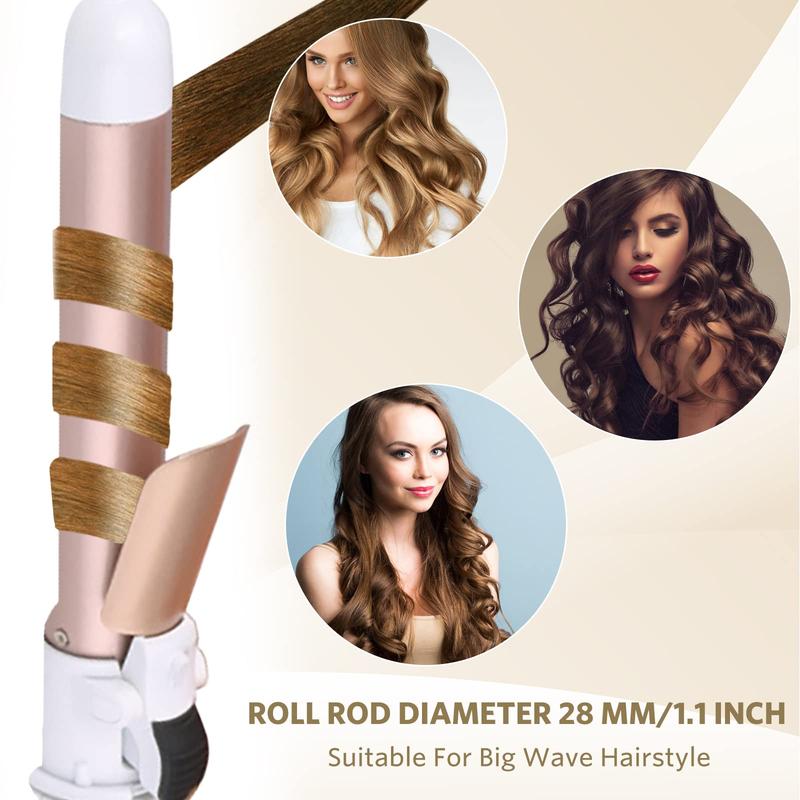 AILIYZ B1.25 Rotating Curling Iron Starlight white - Creates perfect waves with ease t3  curling iron curling  iron