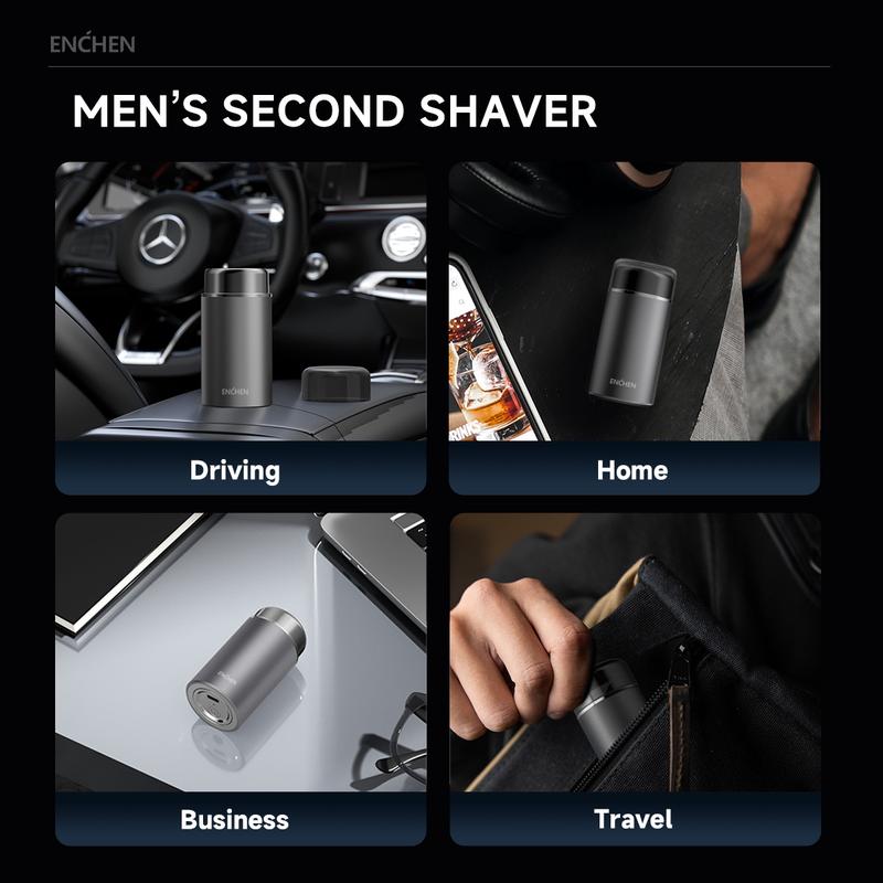 ENCHEN Electric Razor for Men, Mini-Shave Portable Electric Shaver, Pocket Size Portable Shaver Wet and Dry Mens Razor, One-Button Use, USB Mini Shaver Charging Suitable for Home, Car, Travel Comfort