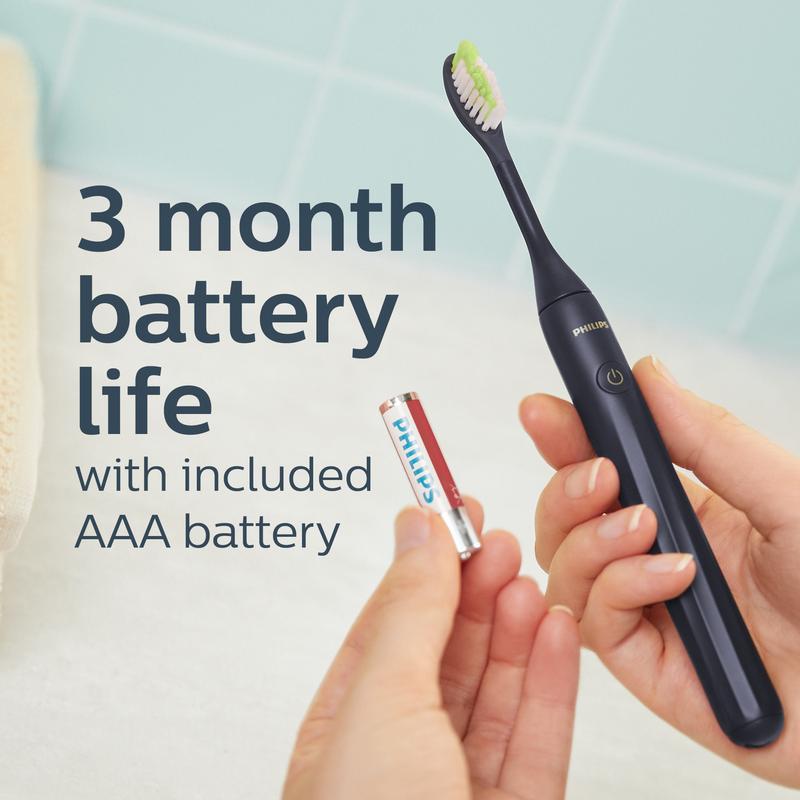 Philips One by Sonicare Battery Toothbrush - Multiple Colors, Sleek Travel Case - 2 Minute Timer, 30 Second Notifications