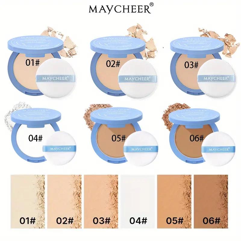 MAYCHEER 6 Color Matte Setting Face Powder,Velvet Soft Honey Flawless Powder Concealer Contouring Cushion Foundation Oil Control Long-lasting Thin