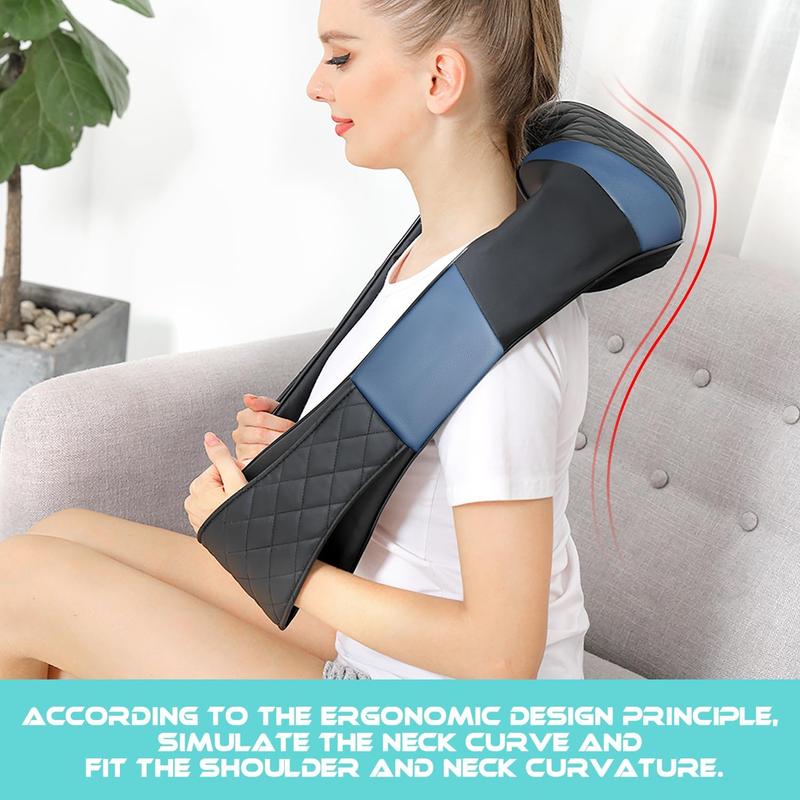 Neck Massager with Heat, Shiatsu Back Neck and Shoulder Massager, Deep Tissue 4D Kneading Massage Relax, Use at Home, Office, Car- Best Gifts for Women Men Mom Dad,Perfect Christmas Gift for Dad, Mom, Boys and Girls with Christmas surprise