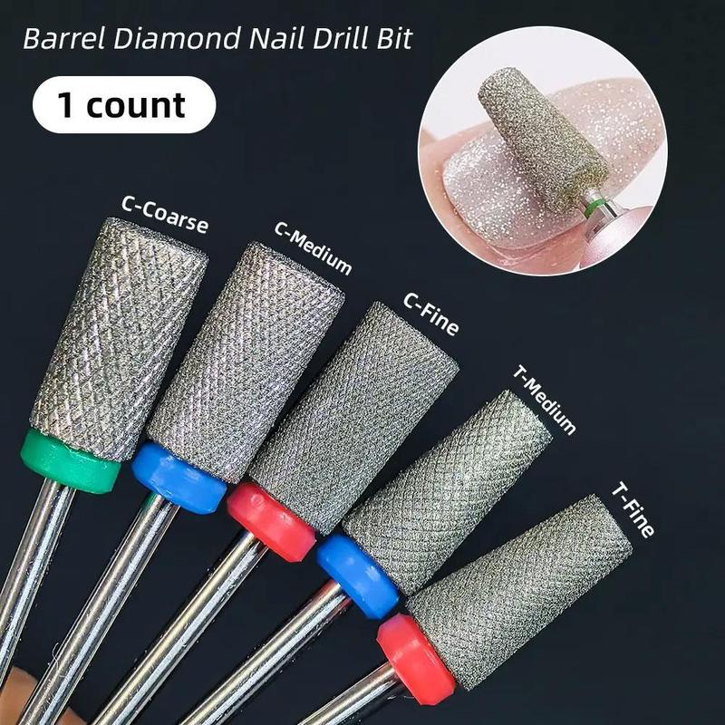 Large Barrel Carbide Diamond Sanding Bit, 1 Count Nail Drill Tip with Cross Teeth, Dust-Proof Nail Drill Bit for Nail Prep Shaping, Manicure Tool for Home & Salon Use