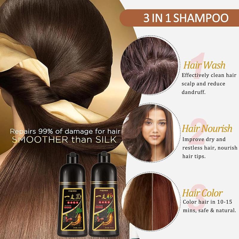 Blonde Brown Hair Dye Shampoo 3 in 1, Natural Hair Color Shampoo for 100% Gray Coverage, Brown Hair Colors in 10-15 mins, 16.9 Fl Oz (Blonde brown), Paraben Free, Hypoallergenic Haircare