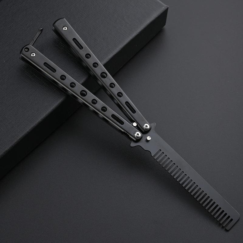 Stainless Steel Folding Comb, 1 Box Hairdressing Tool, Hair Styling Comb for Christmas Gift, Hair Care & Styling Tool for Men & Women