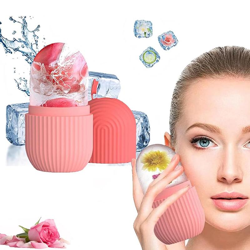 Ice Roller for Face & Eye, Facial Beauty Ice Roller Skin Care Tools, Ice Facial Cube, Ice Holder Mold Face Puffiness Relief Massage Skin Care Tools