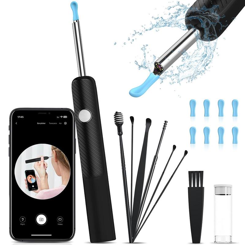 Smart Visual Ear Wax Removal Kit, 18pcs box Ear Cleaner with Camera & Light, Ear Cleaning Tool with 8 Ear Spoon, Ear Camera Compatible with iPhone & Android Phones, Christmas, Christmas Gift