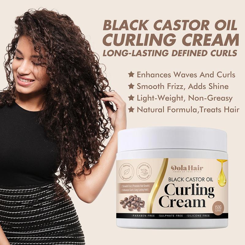 Curl Cream Black Castor Oil- Enhance Waves Define Curls Black Castor Oil Hair Care Curling Cream | Conditions, Detangles, and Reduces Frizz | Paraben Free 5.29oz