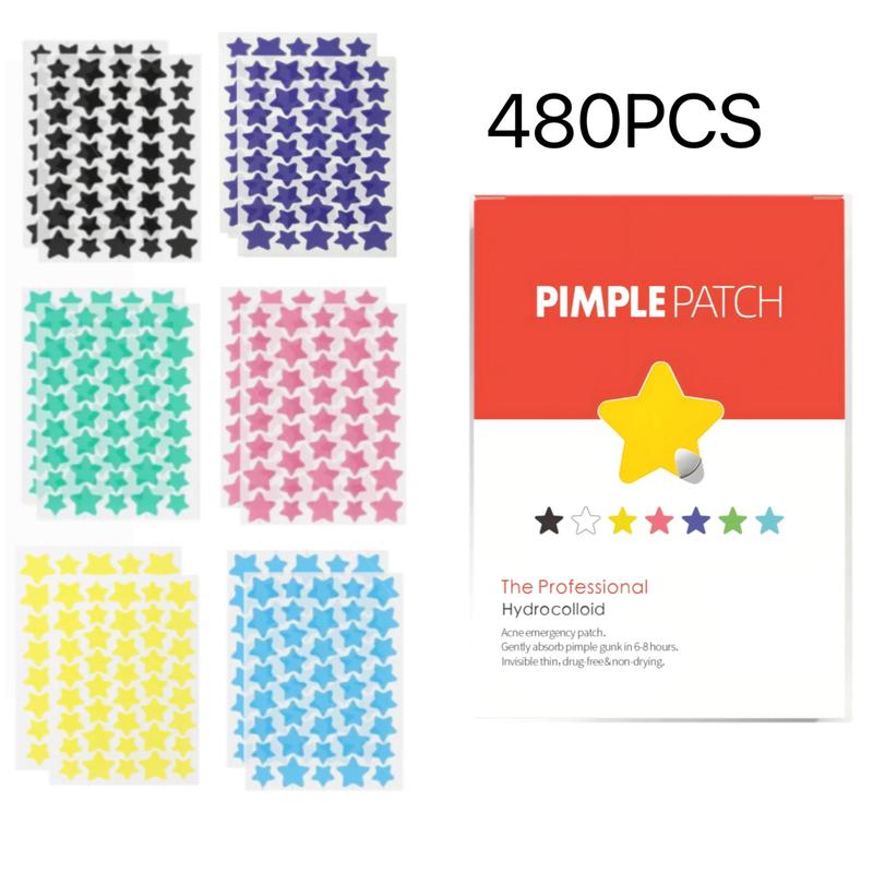 Star Shaped Acne Patches, 480pcs set Hydrocolloid Acne Cover Patches, Professional Skin Care Products for Women & Men, Christmas Gift