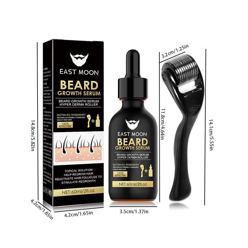 Beard Care Serum with Roller, Beard Growth Serum, Beard Care Oil, Moisturizing Beard Serum, Beard Care Product for Men, Men's Grooming Product