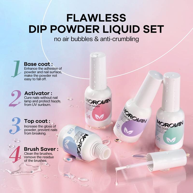 MOROVAN 48 Colors Dip Powder Nail Kit: All-in-One Dip Nails Powder Starter Kit With Top & Base Coat Activator 20 Dip Powder Colors Long-lasting Dip Powder Kit DIY at Home