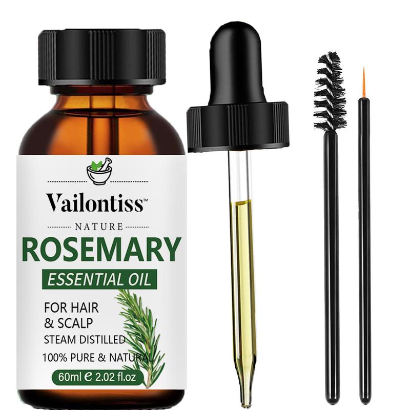 Organic Rosemary Essential Oil, Hair Care & Scalp Care Oil, Scalp and Hair Strengthening Oil, Suitable for Most Hair Types, Hair, Skin, Eyebrows, Eyelashes, Nails